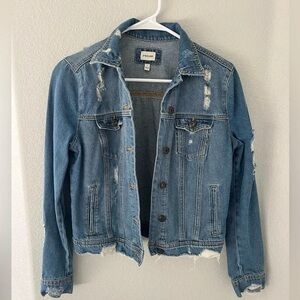 Forever 21 Ripped Light Blue Denim Jacket